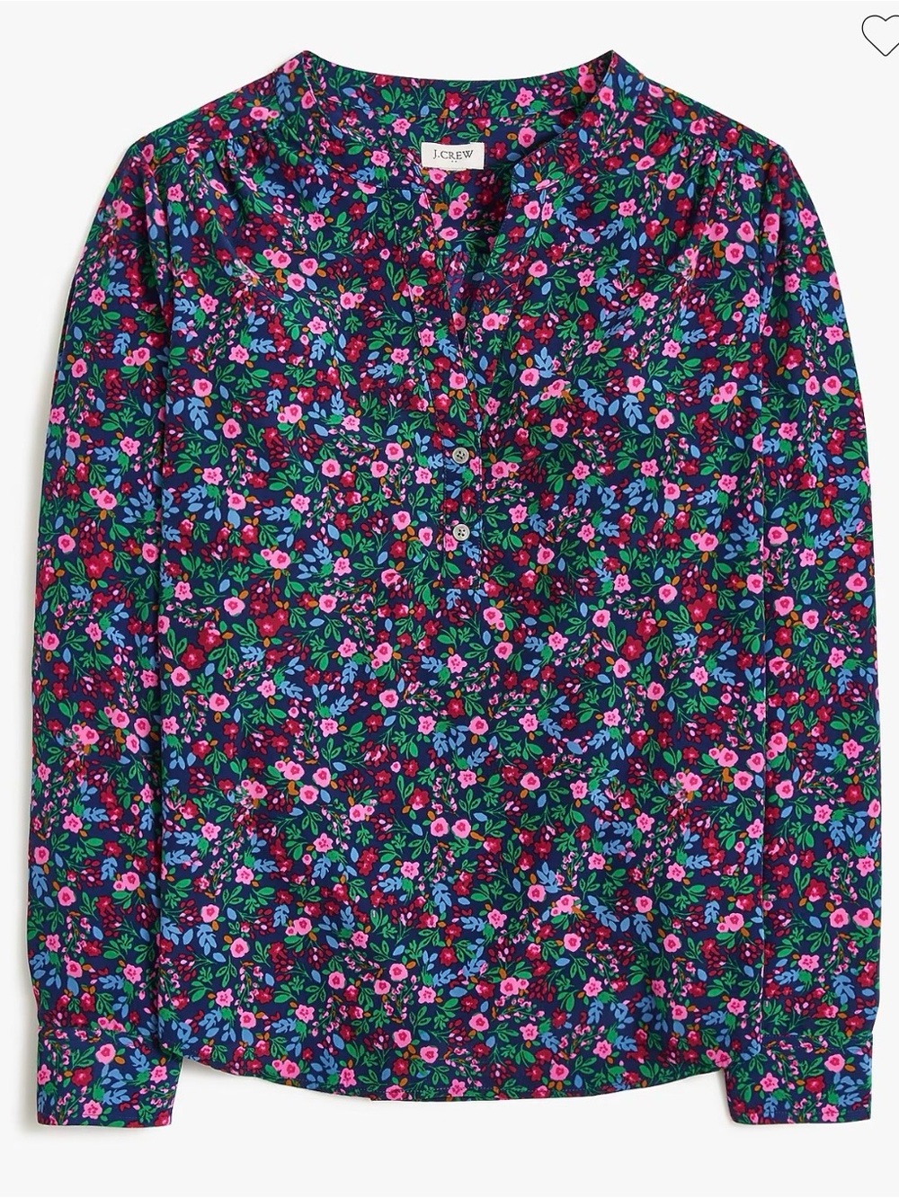 J. Crew Floral Popover Placket Blouse Sz M